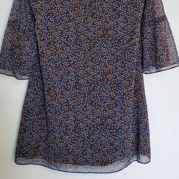 CABI Multicolor Floral Poise Shift Tunic Dress Oversized V-Neck Flare Sleeves S - Picture 8 of 8
